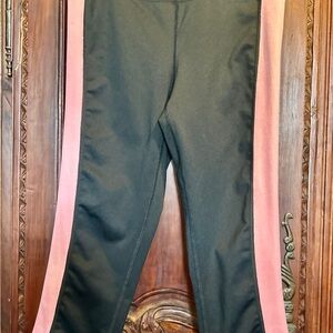 Ideology Black Leggings with Pink Side Panels